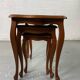 Vintage Louis XV style nesting tables in cherry wood