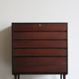 Scandinavian midcentury darkwood chest of drawers 1950s
