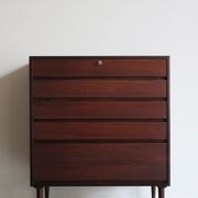 Scandinavian midcentury darkwood chest of drawers 1950s