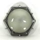 Veca, large exagonal ceiling lamp in glass and chrome. Italy 1970s