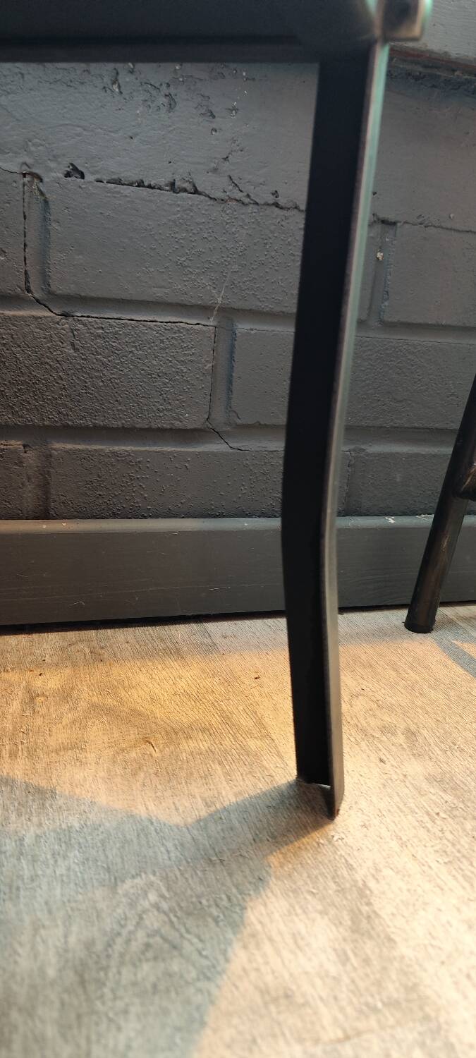 old medical display case with a graphite metal door