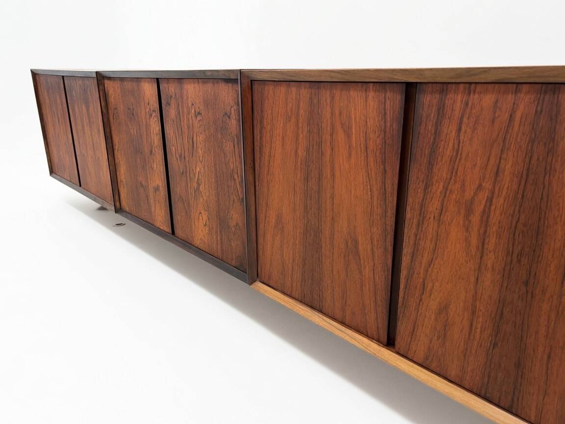 Poul Cadovius Floating Wall Mounted Rosewood Sideboard By CADO, 1960s.