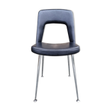 Tonneau chair, vynil and chrome, vintage, 60s