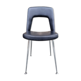 Chaise tonneau, vynil et chrome, vintage, années 60