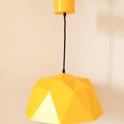 Vintage Bakelite origami-shaped yellow pendant light