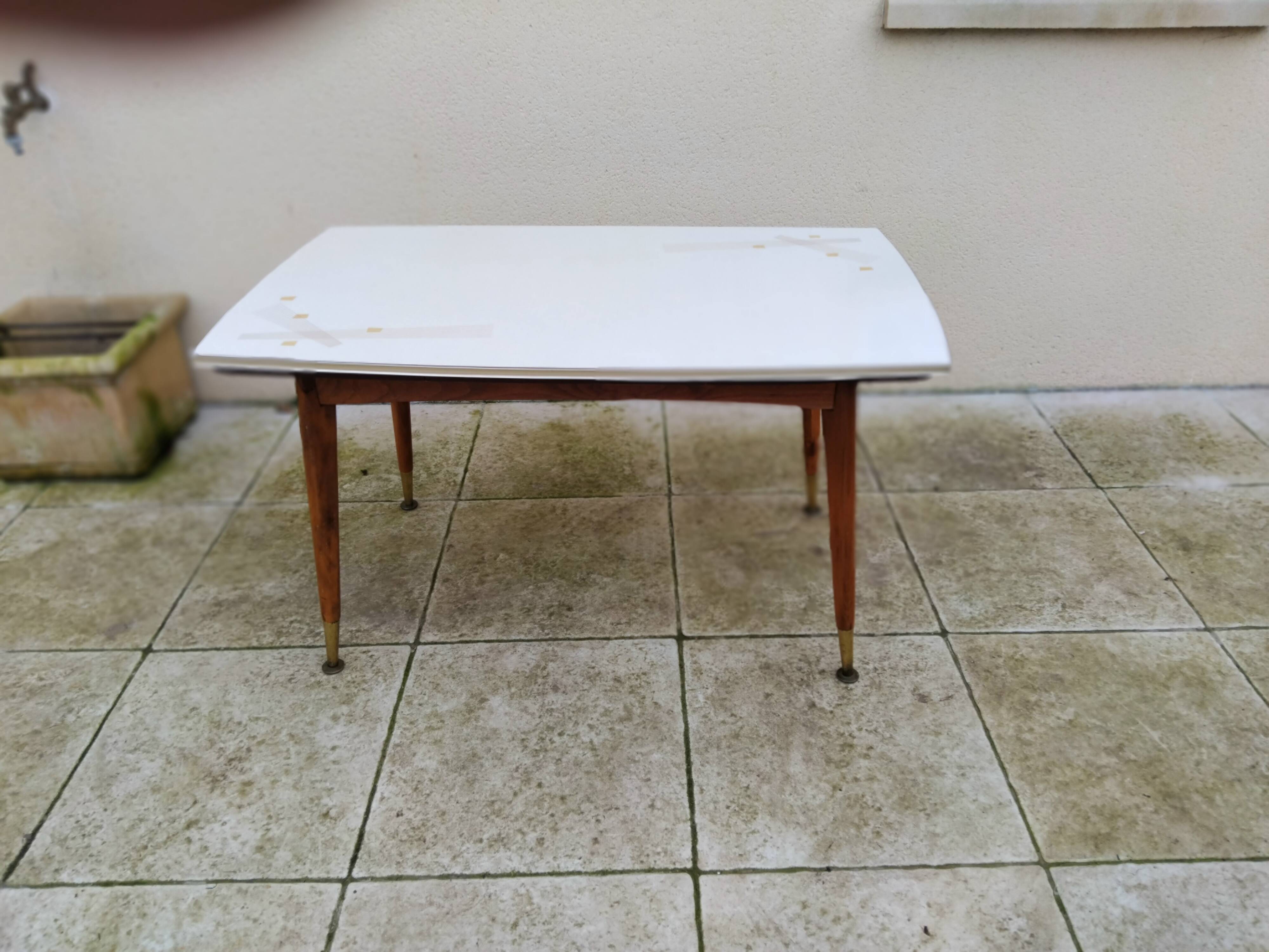 Vintage Formica table, height adjustable and extendable, 1950s