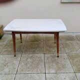 Vintage formica table adjustable in height and extendable 1950