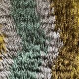 Mid-century Modern High Pile, Yellow, Aquamarine & Grey Rya Rug, Sweden, 1960s