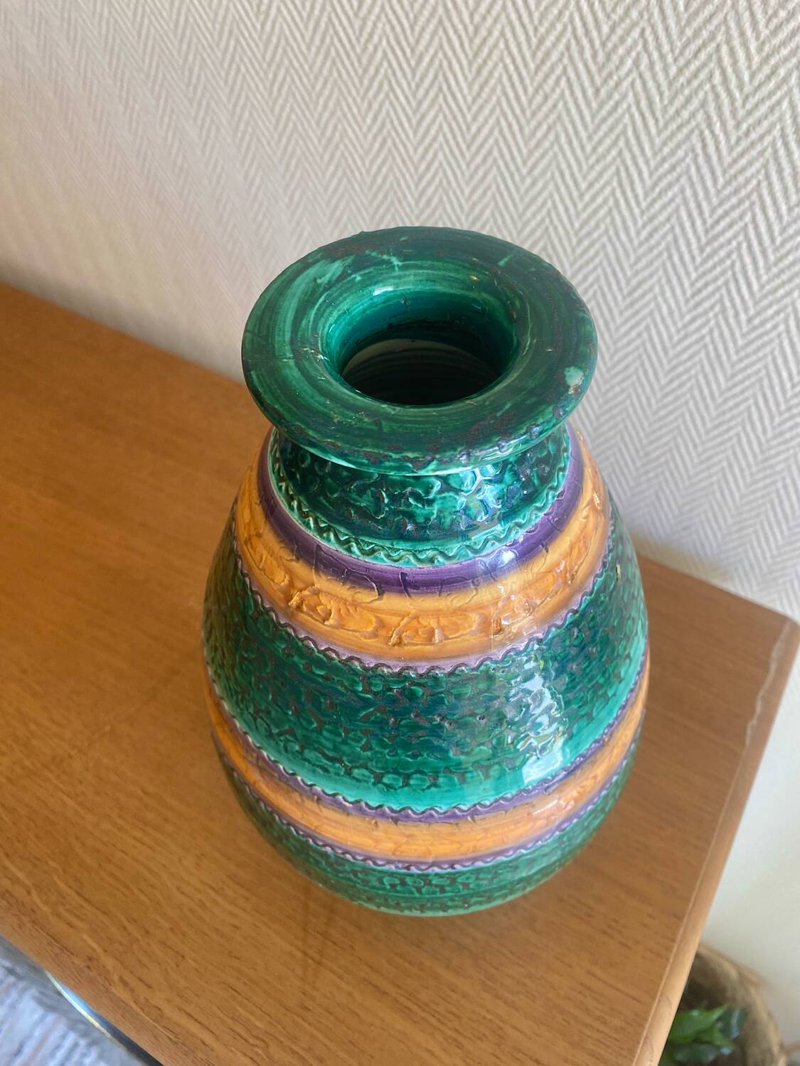 Ceramic vase from the 60s in the style of Bitossi.