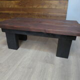 Dark solid wood farmhouse table