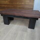 Dark solid wood farmhouse table