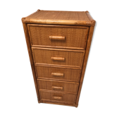 Commode en bambou vintage des années 60-70