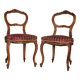 Pair of Rococo style chairs — Feminine & elegant, reupholstered in the antique style.