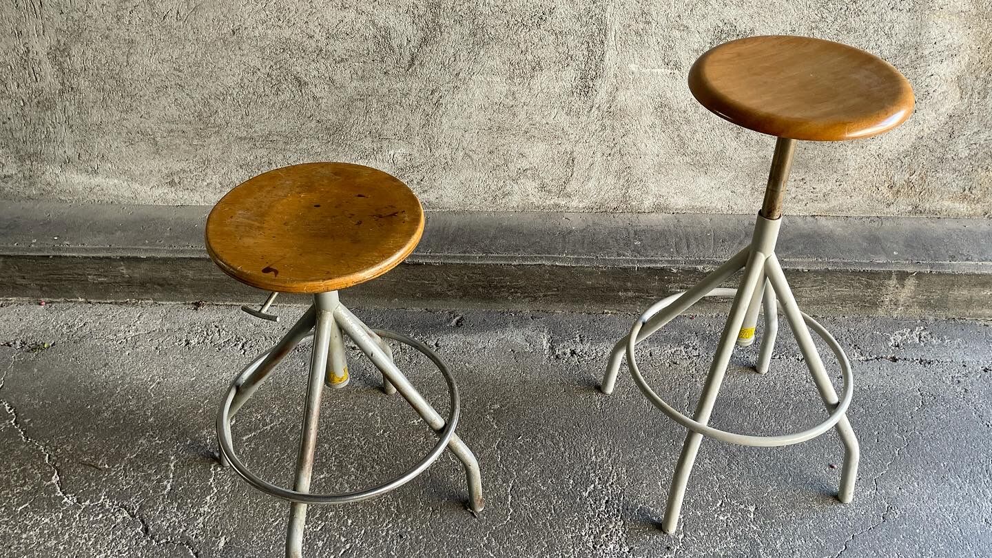 Pair of BAO workshop stools, 1950s