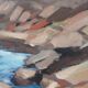 Tage Rudolf Ahlm, Swedish Modern Landscape, huile sur panneau, années 1960, encadré