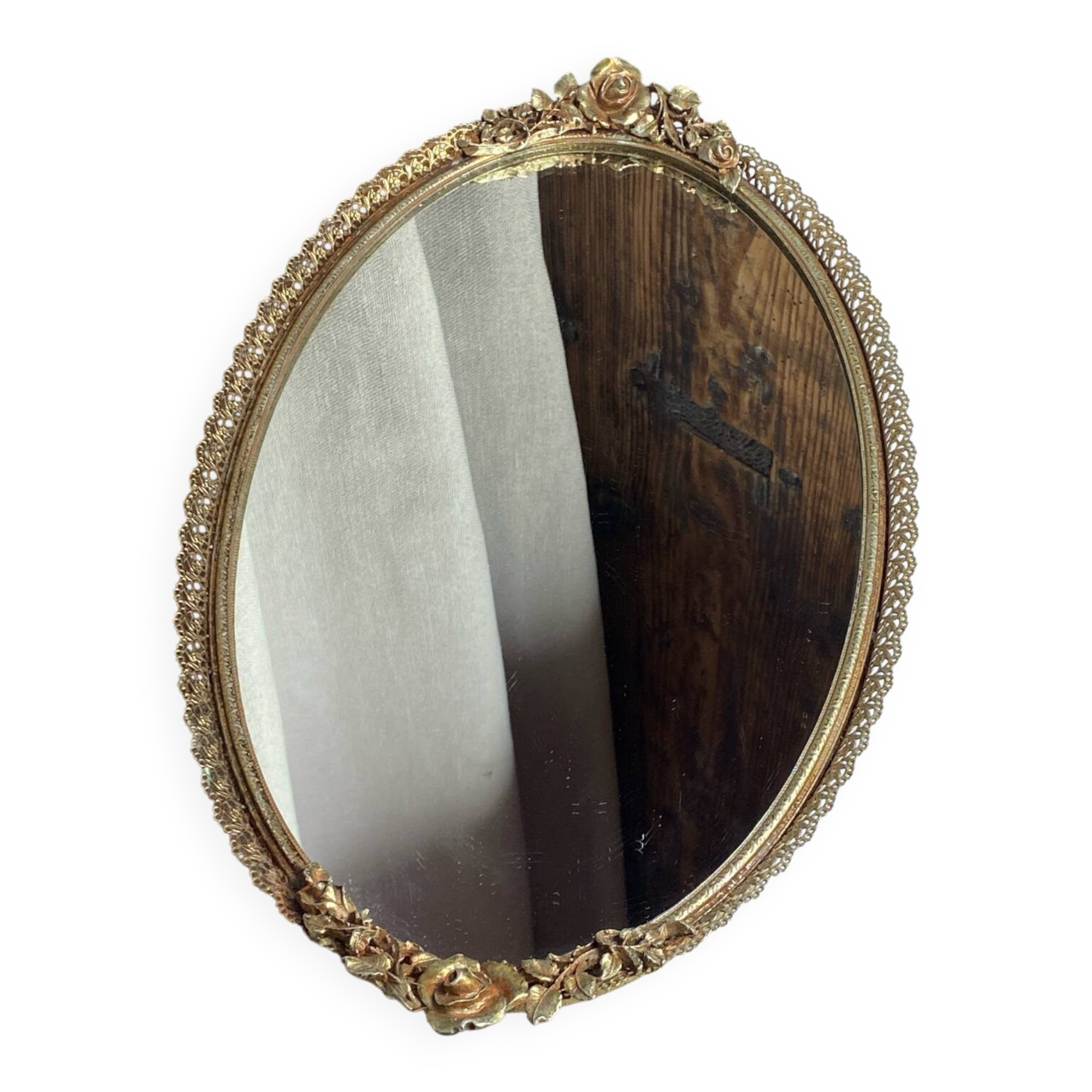 Brass mirror tray