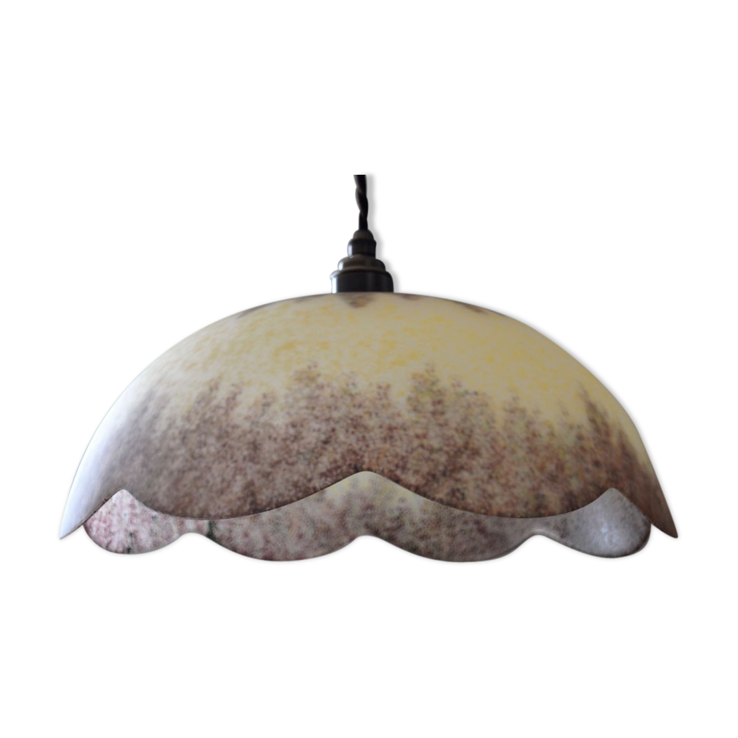 1970's French Vintage Domed Pendant Lamp Shade
