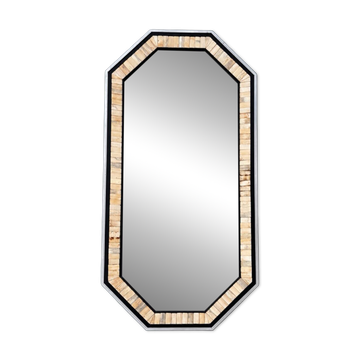 Blackened wood, metal and bone mirror by Anthony Redmile – London, 1970