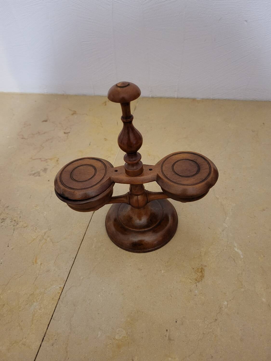 Pepper and salt shakers in cherry wood