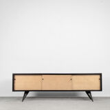 Mid-Century Elegant Black and Maple Scandinavian Vintage Sideboard, 1960s