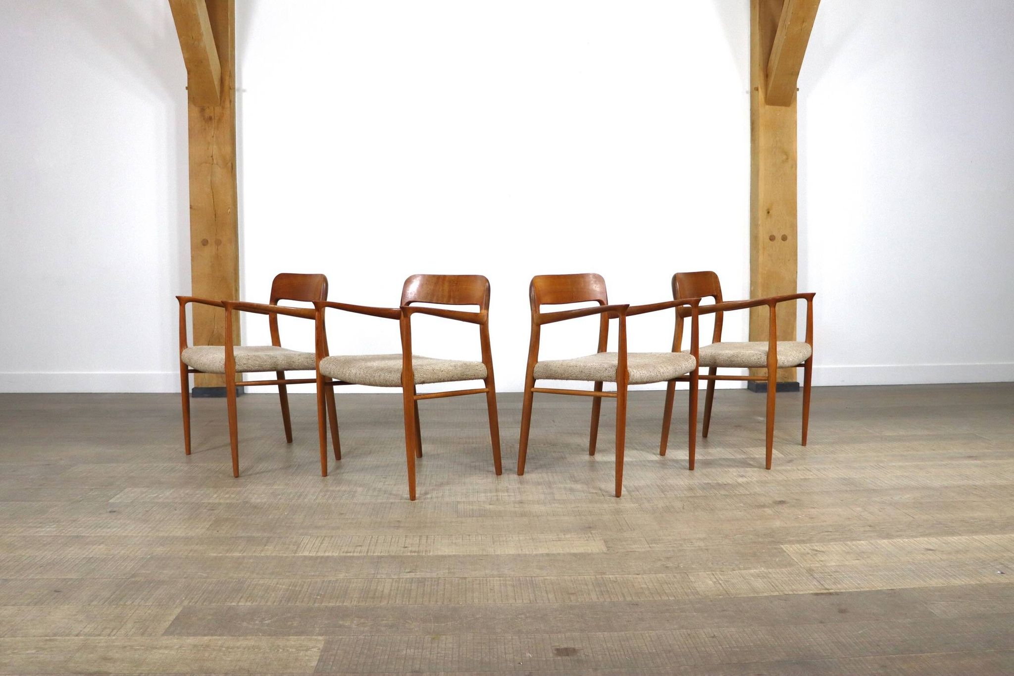 Set Of 4 Model 56 Dining Chairs In Oak By Niels Otto Møller, 1960s