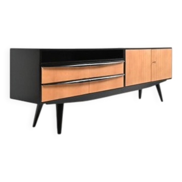 Mid-Century Black and Brown Sideboard, 1950s
