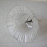 Ancienne tulipe globe abat jour de lustre lampe luminaire verre et griffe 11 cm