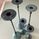 Set of 5 vintage metal candle holders