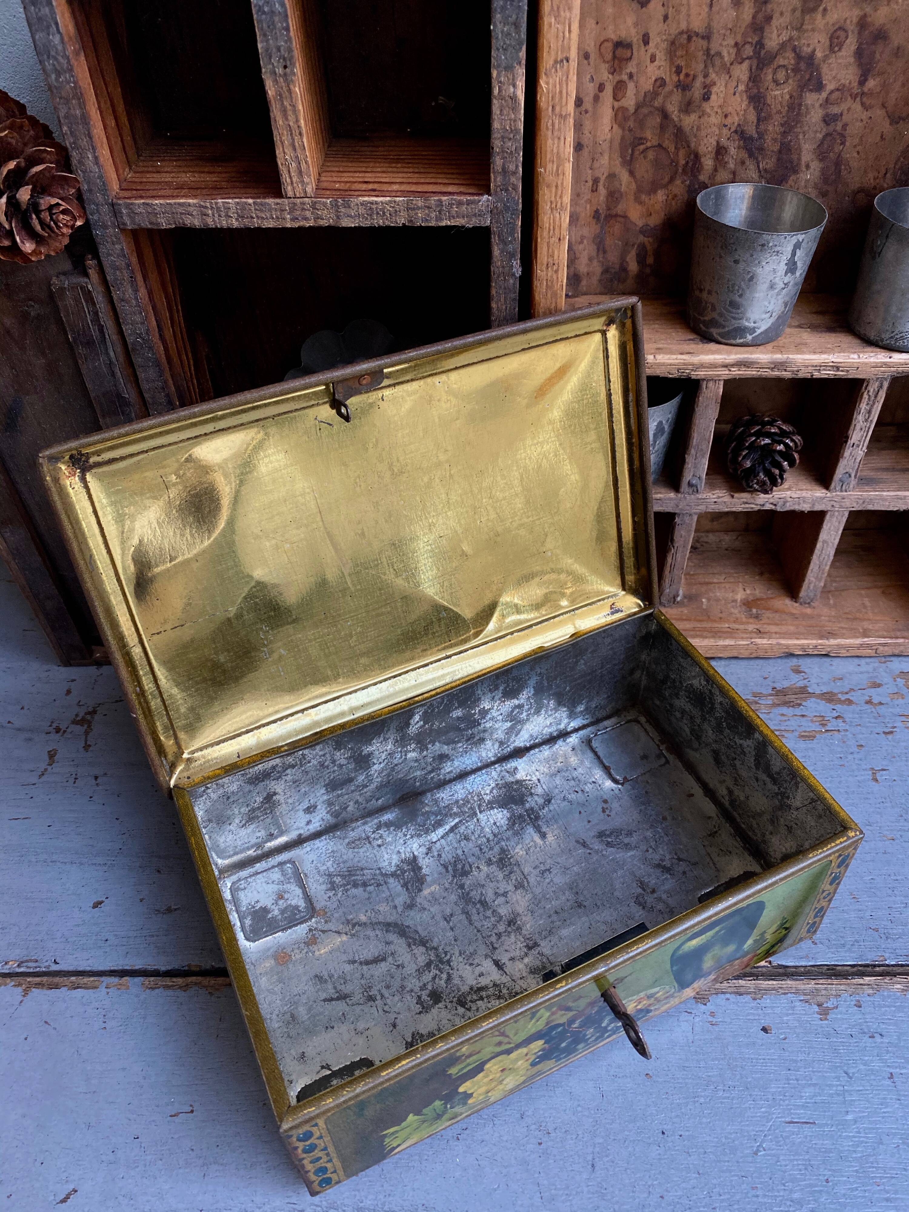 Old lithographed metal box