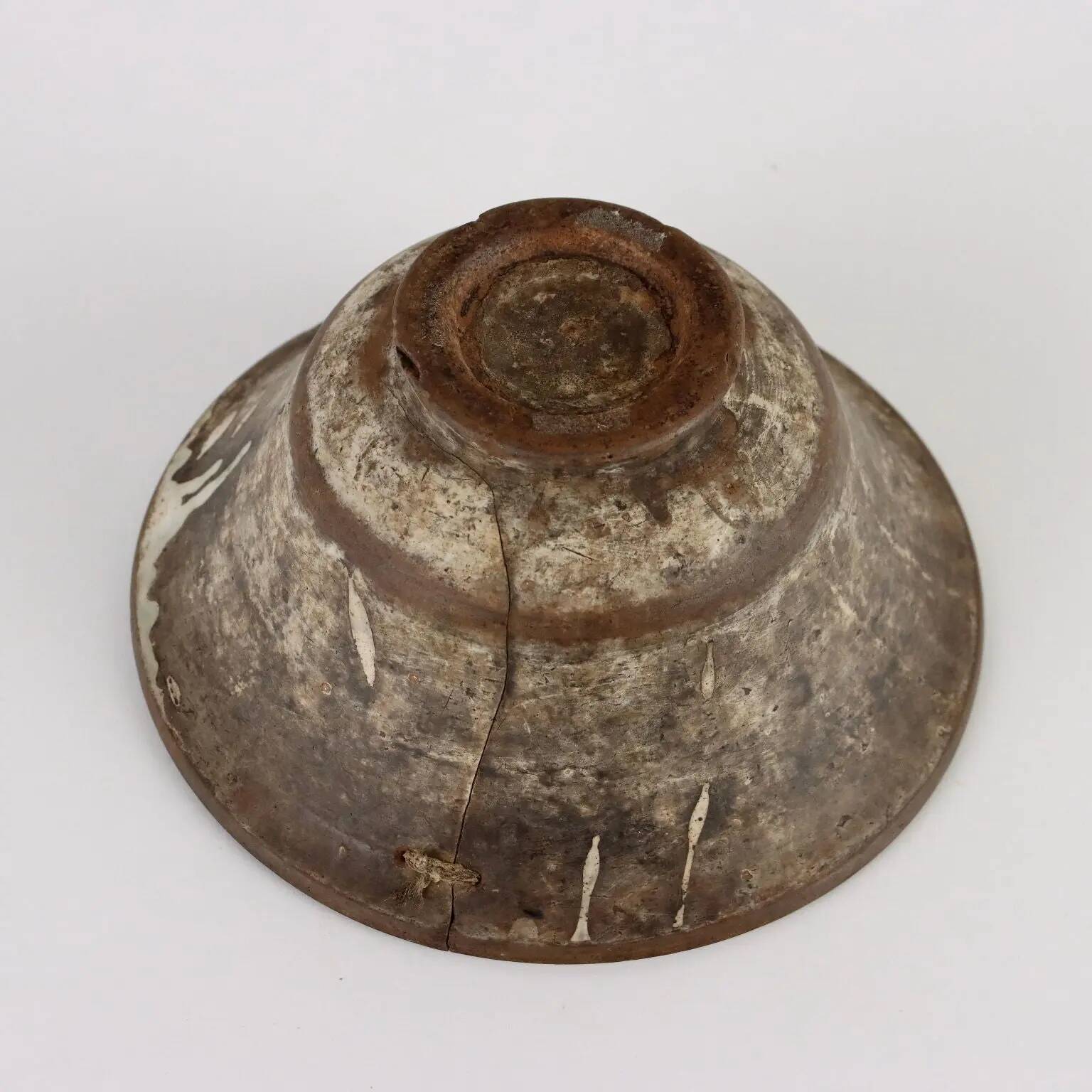Coupe ancienne début XIXe siècle en terre cuite décorée