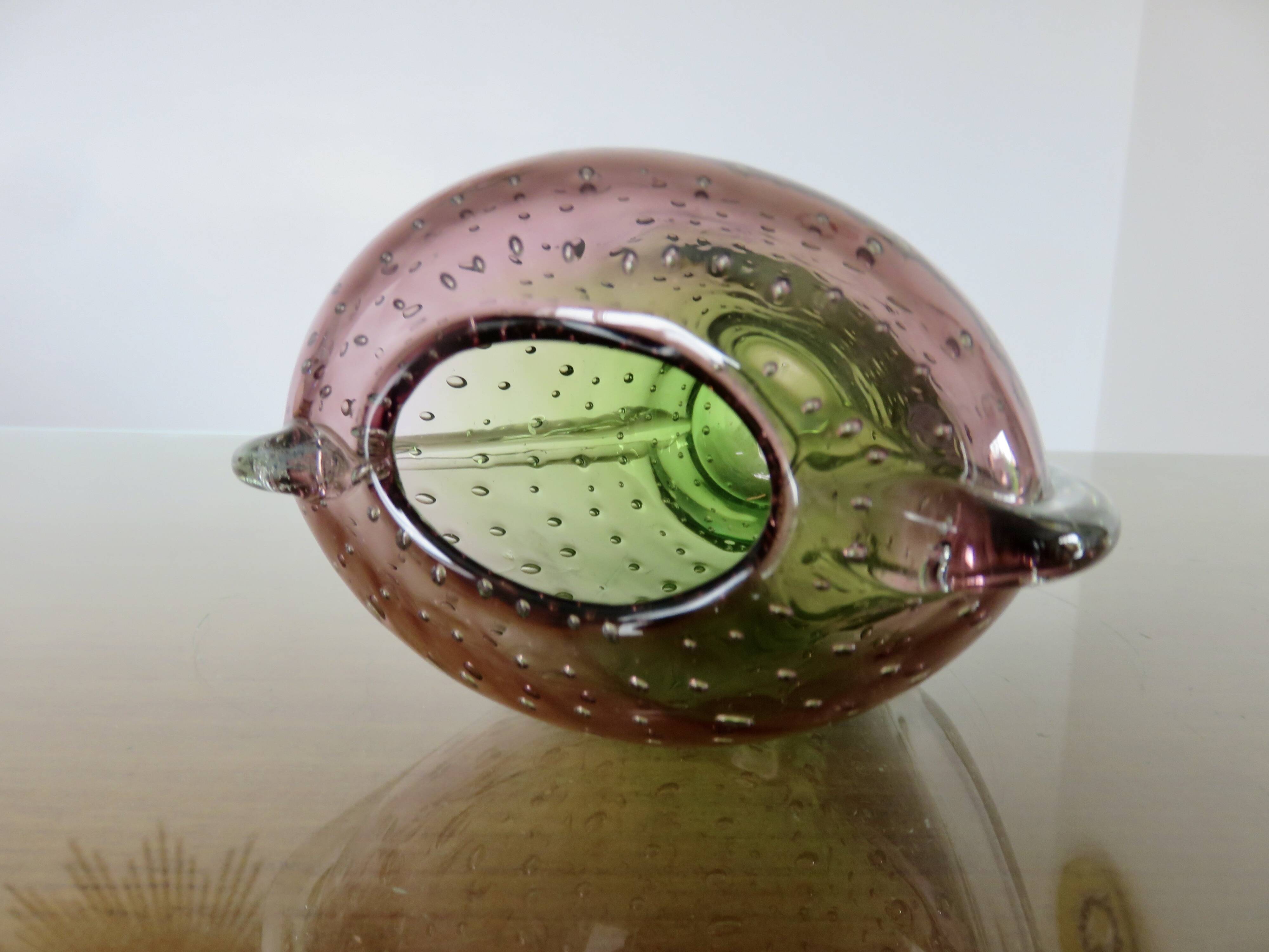 Murano vase in blown glass, bubbled, 50s-60s
