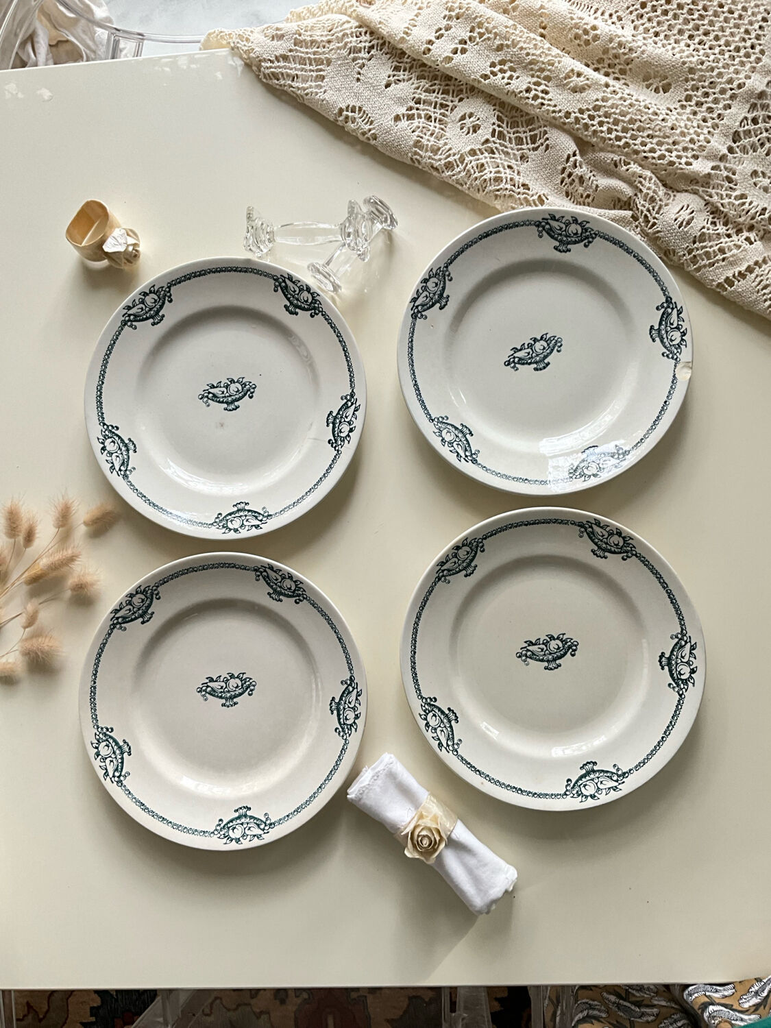 4 ironstone plates from Saint Amand