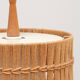 Vintage Temde Hanging Lamp with Teak and Raffia 1960s Germany.