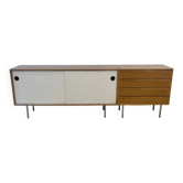 Kurt Thut enfilade vintage en 2 parties, noyer et métal vers 1950s