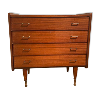 Varnished wooden chest of drawers, 1960