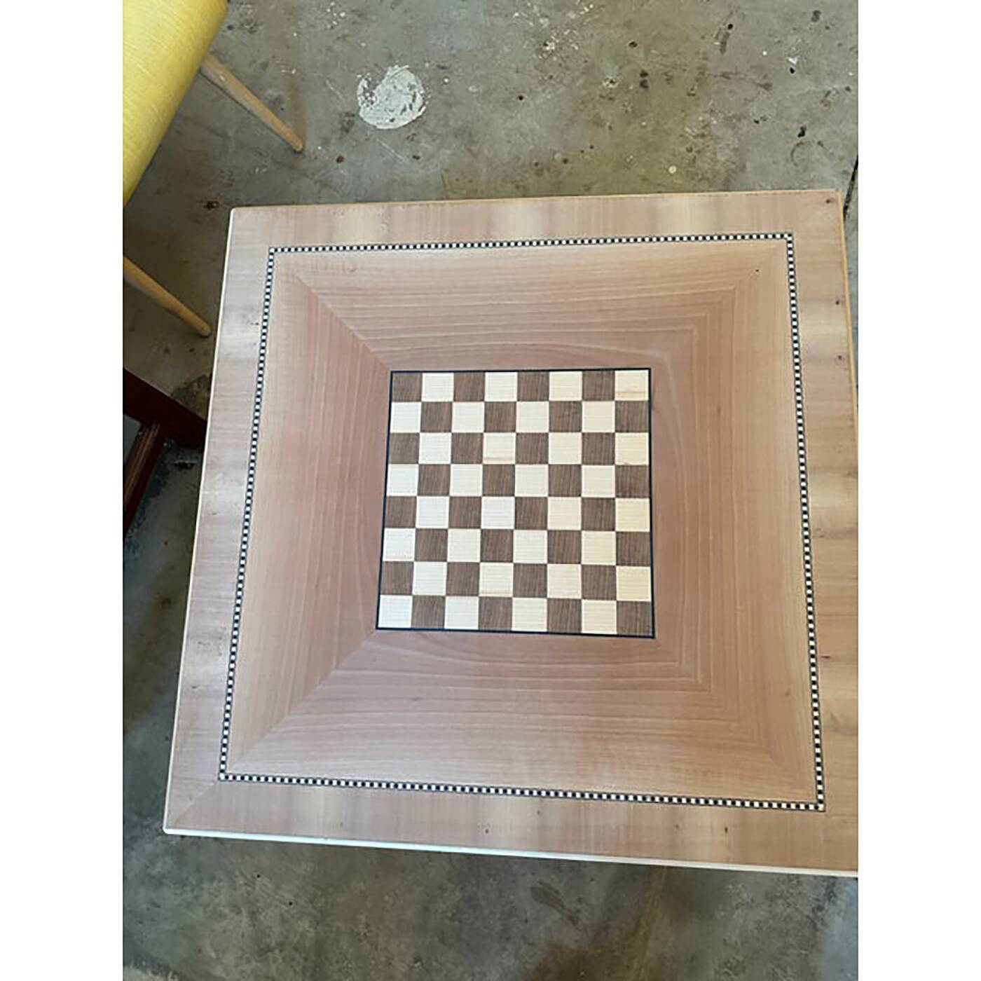 Italian Square Natural Coffee-Table With Chessboard