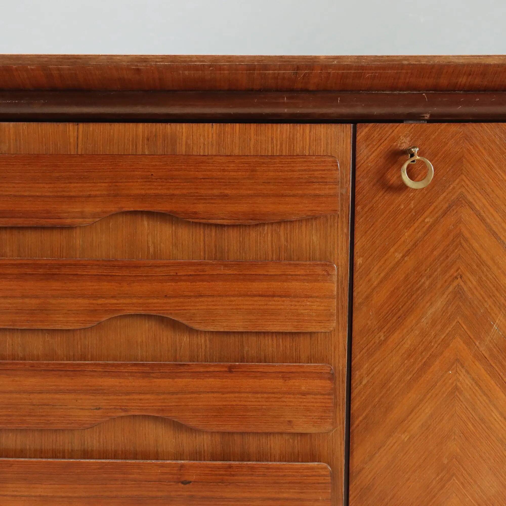 Vintage buffet design by Ico Parisi in ebonised wood, 1950s.