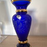 Bohemia blue crystal vase