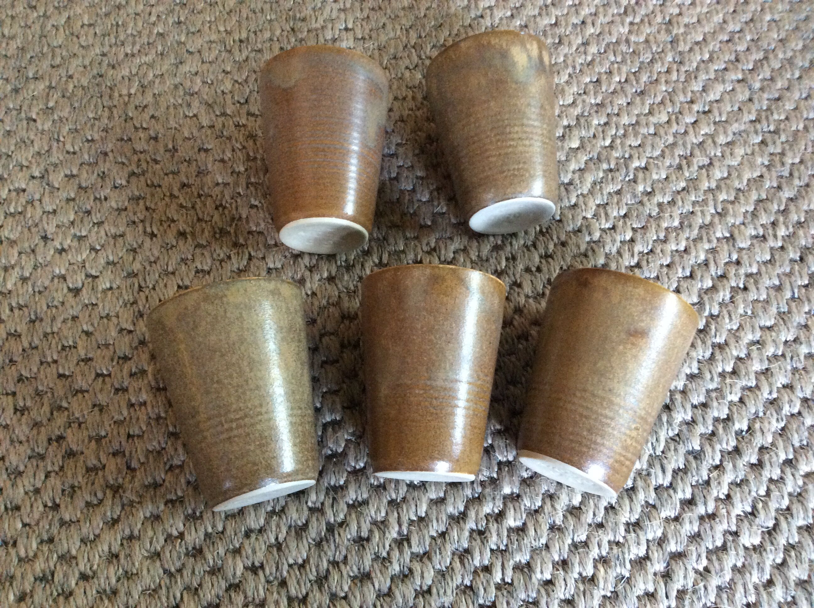 Series of 5 sandstone cups