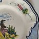 Vintage Breton earthenware plate – naive decor signed MF – Brittany