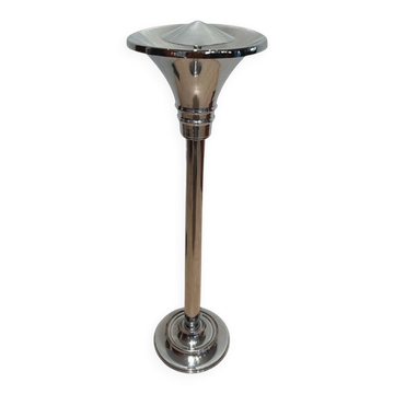 Cendrier debout Art Déco en métal poli et chromé, Suisse, 1930