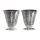 Two Baccarat glasses model "Michelangelo" in engraved crystal.