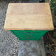Vintage green oak chest of drawers from the 1960s.