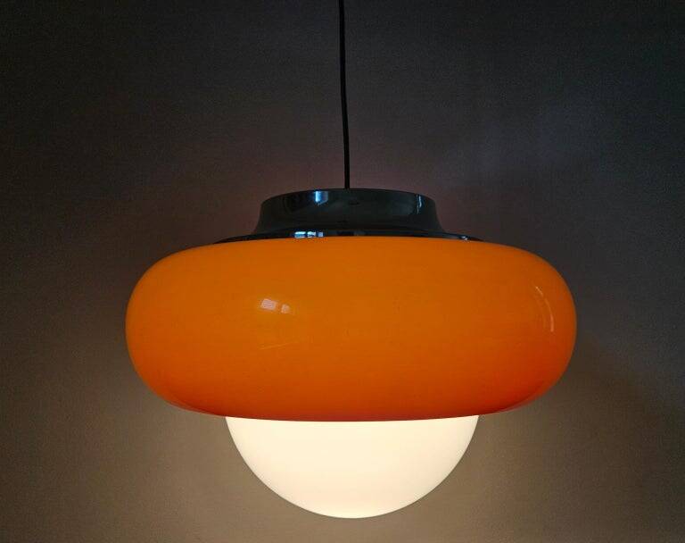 Large Rare Mid-Century Pendant by Meblo, Harvey Guzzini, AGE, Italy, 1970