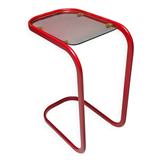 C.I.C. postmodern from the 1980s in red lacquered metal and glass