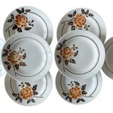 8 antique flat plates in Saint-Amand earthenware (Nord)