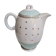 Porcelain teapot vintage iron earth Lunéville green golden water