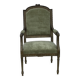 Fauteuil classique en velours vert