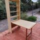 Vintage Pine Freestanding Retractable Bookcase Desk Table