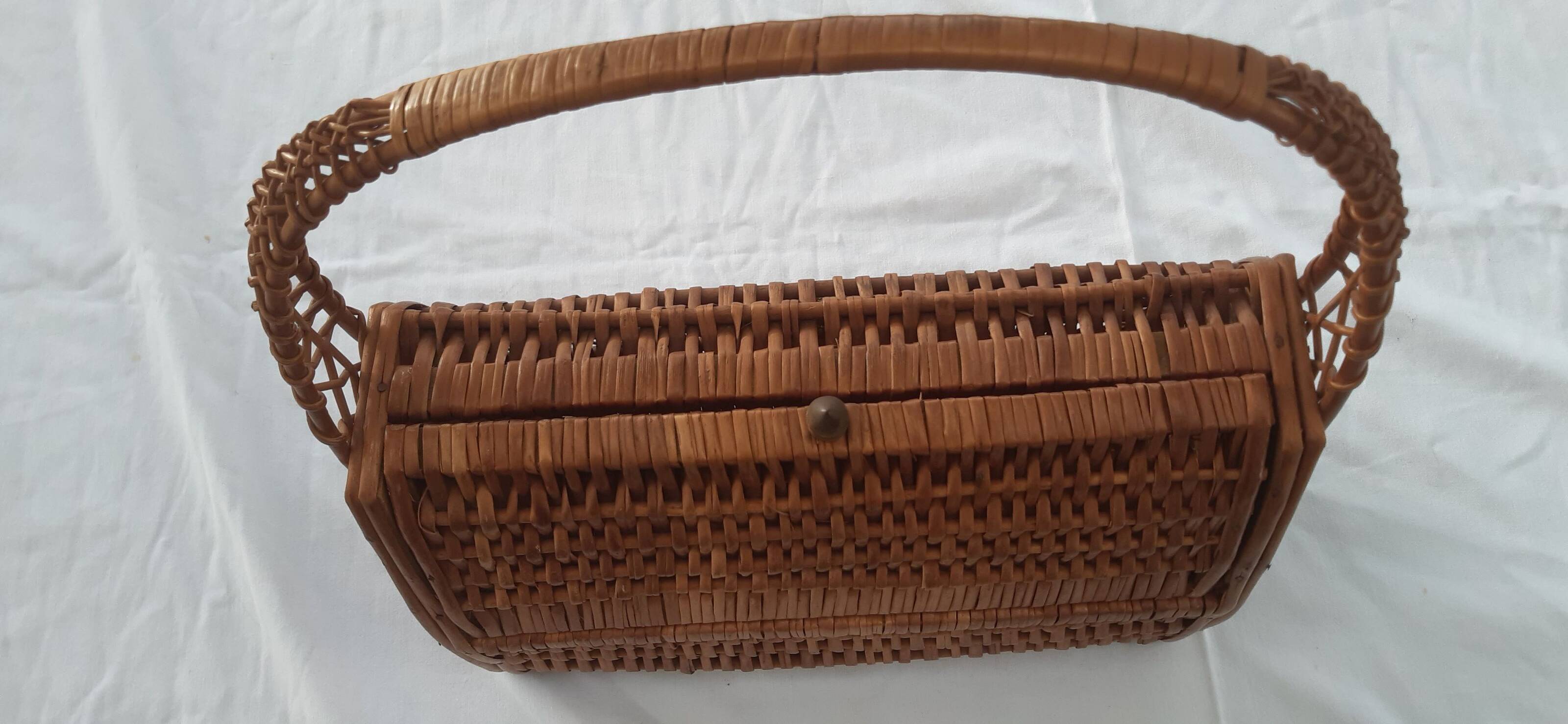 70s wicker handbag